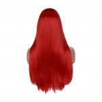 Naiste pikk sirge parukas Keskosa naturaalne siidine kuumakindel k&otilde;rge temperatuuriga kiust kost&uuml;&uuml;m Cosplay v&auml;rvilised s&uuml;nteetilised juuksed punane
