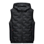 Meeste s&uuml;gis- ja talvine kapuutsiga soe vest, suur vabaaja varrukateta vest, polsterdatud puuvillased vestid 5XL black