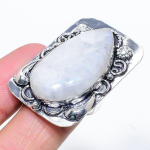 Natural Rainbow Moonstone Gemstone 925 Sterling Silver Gift Ring Size 7 h8t76