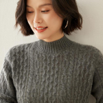 Naiste ka&scaron;miirist kampsun Qinghe ka&scaron;miir 100% ka&scaron;miir s&uuml;gis-talvisest ka&scaron;miirist paksendatud pullover pehme ja soe M beež