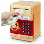 1 tk laste rahakast, 3 aastat vana armas mini pangaautomaadi rahahoiukast PIN-koodi/muusikaga, automaatselt kerivad paberist rahahoiukasti m&auml;nguasjad kuld