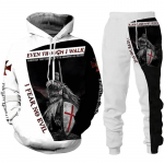 Uus Meeste retro Knight Templar Armour Hoodie 3D Prinditud Meeste Hoodid Vabaaja spordir&otilde;ivad spordip&uuml;ksid Kaheosaline komplekt &Uuml;likond M
