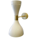 1950 Messingist seinavalgusti Diabolo l&uuml;hter Itaalia koonus Stilnovo Sputnik seinakaunistus