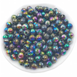 50 tk 6 mm akr&uuml;&uuml;l AB mitmetahulised &uuml;marad lahtised helmed k&auml;ev&otilde;ru kaelakee valmistamiseks must