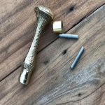 Messing Antiikne Viktoriaanlik Puidust K&auml;epidemega Vintage Stiilis