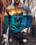Street Youth Vitality New Trend Meeste Graffiti v&auml;rviline 3D-printimine Topid Pikkade varrukatega &Uuml;markaelusega V&auml;lispordi T-s&auml;rk Meeste T-s&auml;rk S