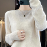 Naiste ka&scaron;miirist sviiter Qinghe ka&scaron;miir 30% ka&scaron;miir 70% vill s&uuml;gis-talvine ka&scaron;miir pullover pehme ja soe XXL beež