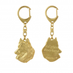 Belgian Shepherd Dog, Belgian Sheepdog - Gilded key ring with dog, handbag decoration, luxury accessory by Art-Dog brand