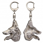 Azawakh, Tuareg Sloughi I - Silver-plated key ring with a dog in a gift box, handbag decoration, backpack pendant by Art-Dog brand