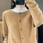 Naiste ka&scaron;miirist sviiter Qinghe ka&scaron;miir 30% ka&scaron;miir 70% vill s&uuml;gis-talvine ka&scaron;miir pullover pehme ja soe XXL liha pruuni v&auml;rvi