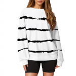 Naiste vabaaja tr&uuml;kiga pullover, pikkade varrukatega s&auml;rk, &uuml;lisuur dressipluus M veini