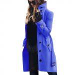 Naiste suures suuruses villane &uuml;hekordse mitme n&ouml;&ouml;biga villane n&ouml;&ouml;biga kraega jope L sinine