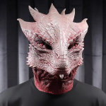 Draakoni mask Hirmutav olend Lateks Kogu pea Realistlikud maskid Kost&uuml;&uuml;mipidu Halloweeni Karnevali kost&uuml;&uuml;mipidu jaoks roosa