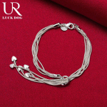 925 h&otilde;bedane mitme ussiga kett S&uuml;damekujuline ripats k&auml;ev&otilde;ru Moodsad pulmaehted 20CM'