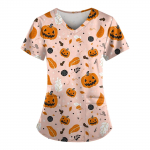 Halloweeni naiste V-kaelusega moodne vabaaja tr&uuml;kkimine ja kaitsev &uuml;likond XXXL must