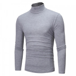 S&uuml;gistalvine meeste k&otilde;rge kaelusega T-s&auml;rk Slim Fit k&otilde;rge elastsusega pikkade varrukatega meeste riided vabaaja hingav pullover alumine s&auml;rk M hall v&auml;rv