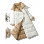 Talvine naiste turtlene kaelusega valge pardi sulemantel Kahe rinnaga soe parksid, kahepoolne pikk jakk XXXL valge