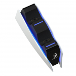 Kahe kontrolleri laadija PS5 jaoks, kiirlaadimise jaama dokk LED-indikaatoriga Playstation5 Dual Sense kontrollerite jaoks 16*6.42*5.55cm valge