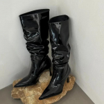 Naiste moekingad varrukaga naiste saapad s&uuml;gis terava ninaga &uuml;hev&auml;rvilised k&otilde;rge s&auml;&auml;rega stiletto v&otilde;i peenikese kontsaga naiste saapad 35