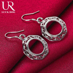 925 Sterling h&otilde;bedast &uuml;mmargused rippuvad augustatavad k&otilde;rvar&otilde;ngad Moodsad pulmaehted 3.70*2.10cm