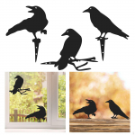 3x Metal Art Raven Aiakaunistus Dekoratiivne Black Bird Silhouette Halloween Decor tagahoovi