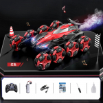 Uus kaheksarattaline p&ouml;&ouml;rdhoob Drift Stunt kaugjuhtimispult auto kere tunne muusika pihusti veerev ronimine maastikus&otilde;iduk juhtmevaba m&auml;nguasi lastele kingitus Remote control punane