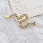 Ainulaadse disainiga h&otilde;bedase v&auml;rvi ussiprossid naistele, meeste unisex, t&auml;is kivist metallist madu, loom Luksuslikud n&ouml;&ouml;pn&otilde;elad, m&auml;rgi ehted 1PCS