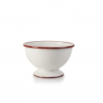 Bol avec Pied - IBILI - 909512 - Portselan - Blanc/Rouge - 14 x 14 x 8 cm
