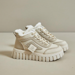 Talvised naistejalatsid Paksu talla sametist soojad kingad Moodsad ja mugavad vabaajajalatsid 35 valge