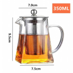 Kung Fu teekomplektid Kuumakindlast klaasist teekann roostevabast terasest infusiooniseadmega Kuumutatud anumaga Teekannud L&auml;bipaistev veekeetja kandiline filter