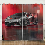 3D Luksuslikud Moodsad Luksuslikud Sportautod Lahedad poisid 2 t&uuml;kki Varjutav tumenev kardin elutuppa Magamistoa K&ouml;&ouml;gi Kodukonksu sisekujundus 100W130H(CM)40x51in&Rod Pocket