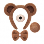 3/4 tk/komplekt Pruun karu k&otilde;rvade peapael Palus loomak&otilde;rvad, kost&uuml;&uuml;m, juukser&otilde;ngas Halloweeni cosplay 4pcs