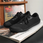Uued Unisex laiemad jalatsid hingavad v&otilde;rkkangast meeste paljajalu laia varbaga jalan&otilde;ud, br&auml;ndi Flats Soft Zero Drop Tald laiema varbaga tossud suur suurus 37 must