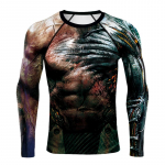 Muscle Tattoo meeste kompressioon-T-s&auml;rgid pikkade varrukatega Wolf Dragon spordir&otilde;ivaste rashguard-t-s&auml;rgid fitness-spordir&otilde;ivaste topid t&auml;navariiete t-s&auml;rgid M