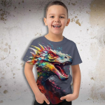 T-s&auml;rgid Poiste 3D graafiline Dinosaurus Draakon T-s&auml;rk L&uuml;hikeste varrukatega Tr&uuml;kiga Suvi Kevad Aktiivsed Spordimood Pol&uuml;ester Lapsed 3-12 Aastat topp 110 sinine