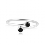 Must On&uuml;ks V&auml;&auml;riskivi Virnastatav S&otilde;rmus, Massiivne 925 Sterlingh&otilde;be S&otilde;rmus, K&auml;sitsi valmistatud s&otilde;rmus, S&uuml;nnikivi s&otilde;rmus, Kingitus talle 6