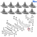 10x v&auml;limine poritiiba ratta trimmipaneeli kaare katteklamber BMW Mini Cooper R50 R53 R56 R58 Clubman R55 Cabrio R52 R57 Roadsteri jaoks