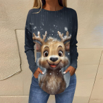 Naiste T-s&auml;rgid S&uuml;gises vabaaja pikkade varrukatega s&auml;rgid Retrotr&uuml;kiga dressipluus J&otilde;ulupeo top Pullover S