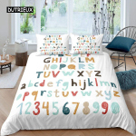 Laste T&auml;hestikuga Tekikate Komplekt Pol&uuml;ester Digitaalse Mustriga Voodipesu Komplekt Hariduslik Tekikate Twin Suuruses K&auml;sitsi Maalitud Tekikate AU Single(140x210cm)