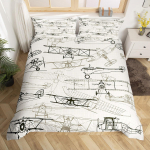 Lennuki tekikott Multifilm Lennuk Ameerika lennuki voodipesukomplekt Pilv &Otilde;hk Sinine Taevas Toodikate, Punane Sinine Armas Tekikate EU Single(135x200cm)