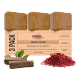 Sandalwood & Saffron Maagilised seebid vannitamiseks (300 g 3-pakk) (300 Gms Pack Of 3) white