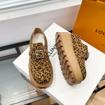 Leopardiplatvormiga madalad kingad Suede mokassiinid Naiste br&auml;nd K&otilde;rge kontsaga puuvillased kingad 2024 Trend S&uuml;gis Vabaaja k&otilde;ndimismugavad Zapatillas Mujer 38 leopard