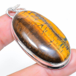 Tiger Eye Handmade 925 Sterling Silver Jewelry Pendant 2.29 z1r91