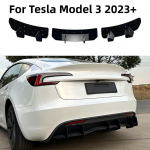 Tesla Model 3 2023+ jaoks tagumise p&otilde;rkeraua huulehajuti spoileri jaoturi kaitse korpuse komplekti kattekaitse trimmi jaoturi katte kaitsekatte &auml;&auml;ris must