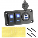 Autole, Merele, Laevale Siseosad LED Kiikl&uuml;litipaneel Kahekordne USB Pordi Pesa L&uuml;liti Vooluahela Juhtimine 12-24V Autolaadija sinine