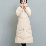 Sulejope Naiste paksendatud polsterdatud sulejope Talvine lahtine polsterdatud jope, pikk polsterdatud jope, &uuml;hev&auml;rvilised talveriided 4XL