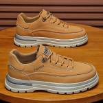 Meeste kingad Uued meeste tossud S&uuml;gis Paksude taldadega Mood Luksus Nahast Vabaaja T&ouml;&ouml;riided Tossud Mootorrattakingad 44 khaki