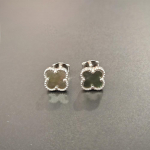 925 Sterling H&otilde;be Mitmev&auml;rviline Nelja Lehega Lillekujuline Naelk&otilde;rvar&otilde;ngas Plaatina 7mm Malahhiit K&otilde;rvar&otilde;ngas hall v&auml;rv