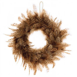 Couronne de plumes tigr&eacute;es 28 cm