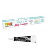 Rouleau de p&acirc;te &agrave; sucre bleu 430 g + Stylo de gla&ccedil;age noir